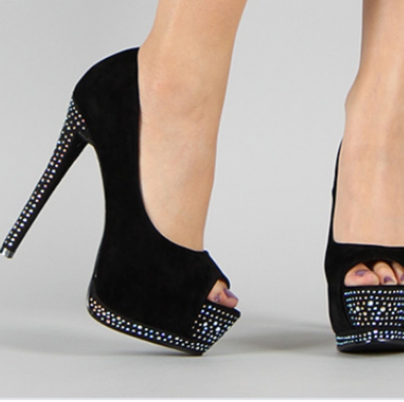 Speed Limit 98 Shoes - Speed limit Jewel Peep Toe New